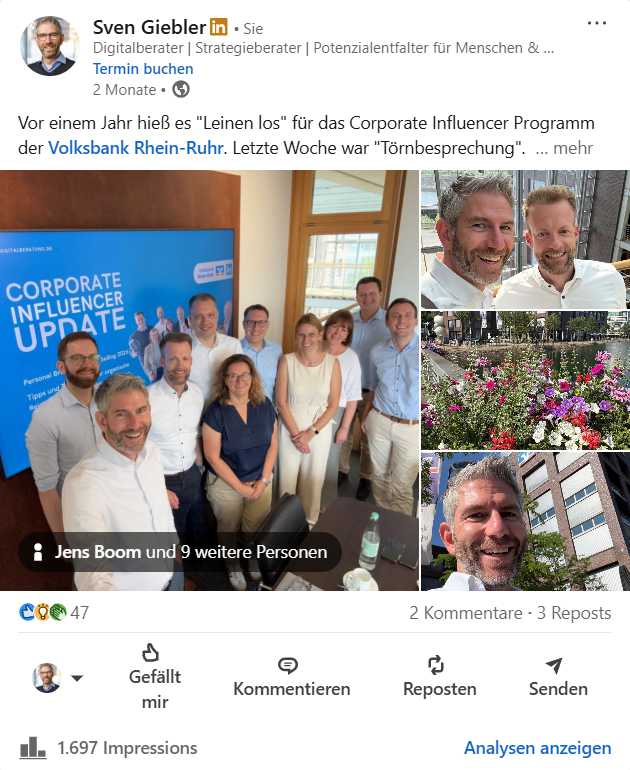 002 LinkedIn-Posting Performance-Beispiel Sven Giebler