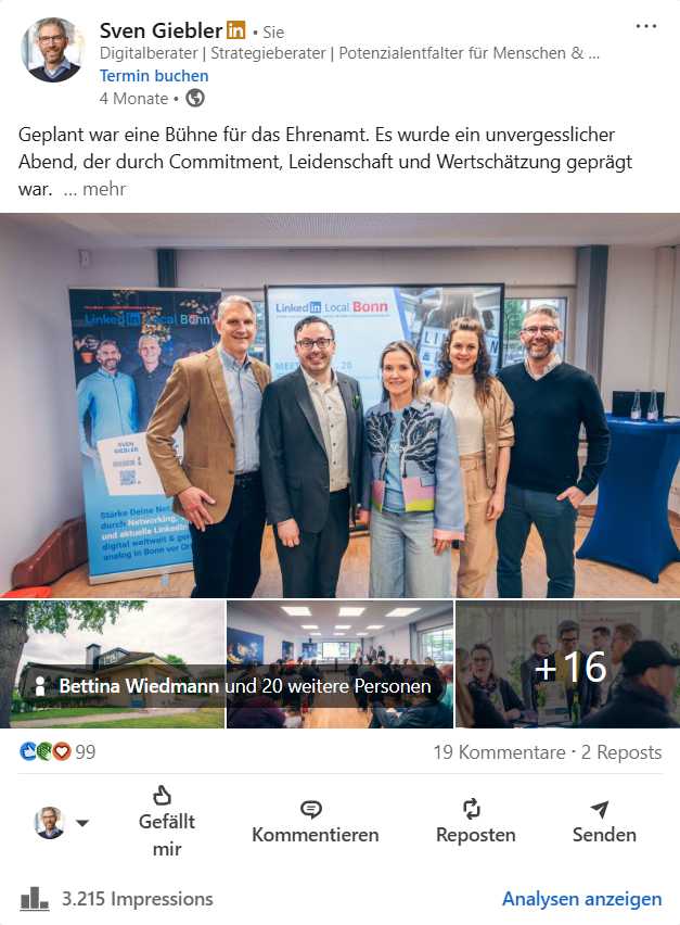 003 LinkedIn-Posting Performance-Beispiel Sven Giebler