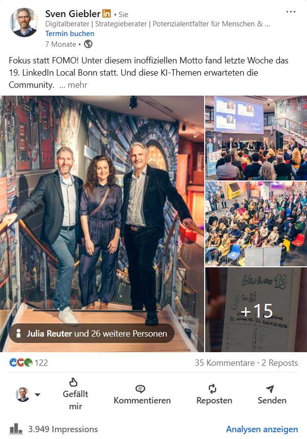 004 LinkedIn-Posting Performance-Beispiel Sven Giebler